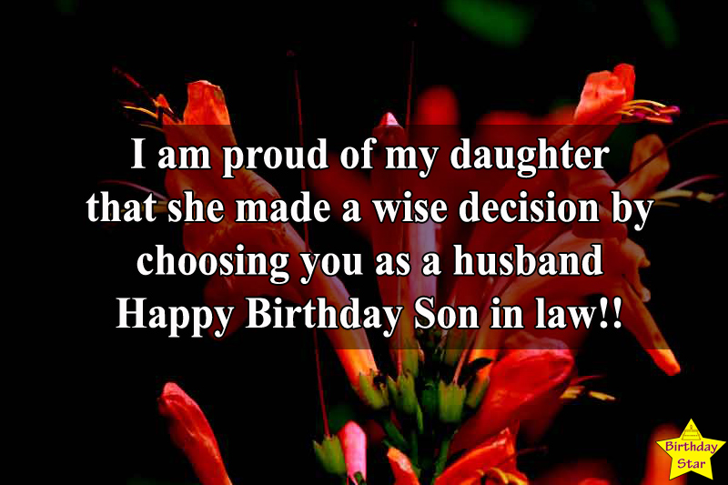 Happy Birthday Wishes for Son in Law