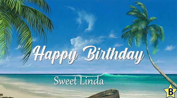 happy birthday linda images beach