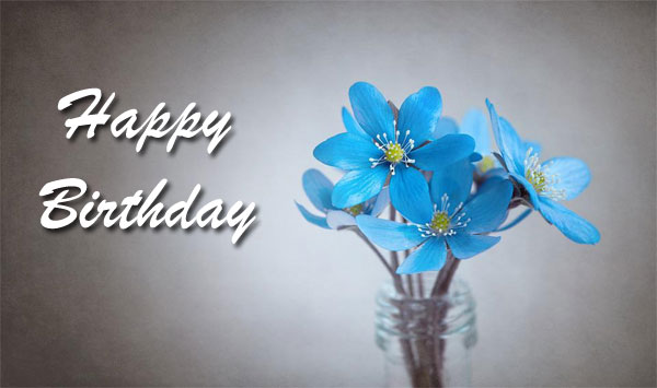 happy birthday blue images flower