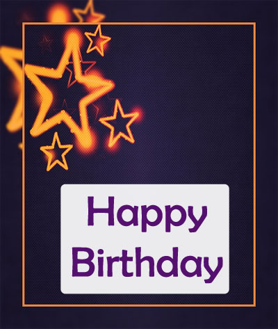 happy birthday purple background