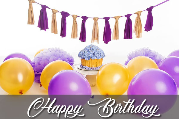 happy birthday purple decoration