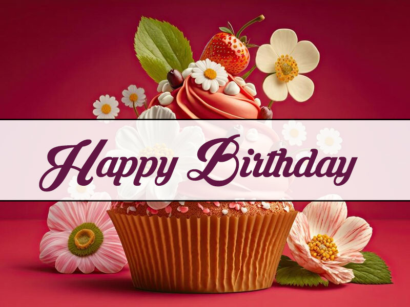 happy birthday flowers and cake free download