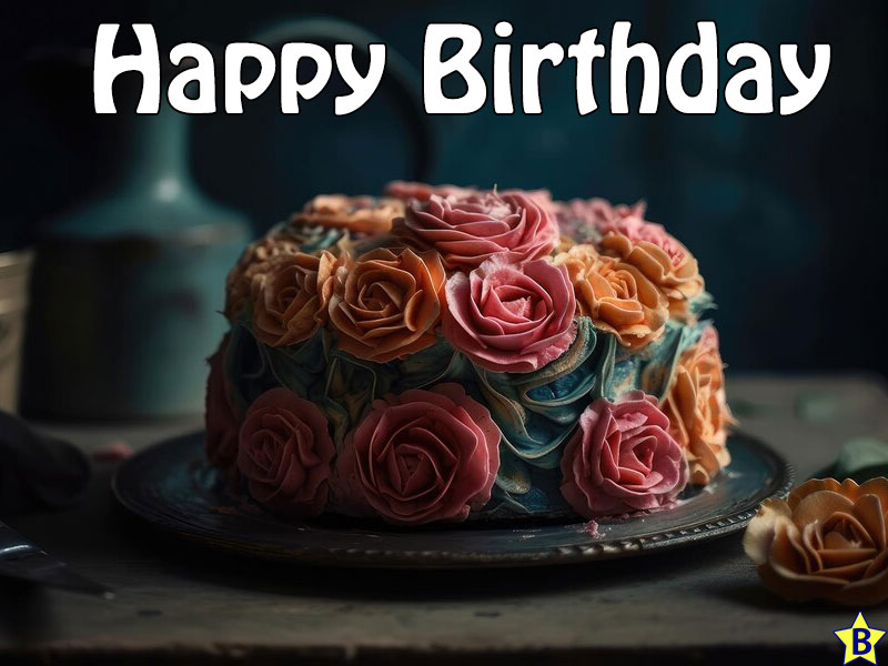 happy birthday rose cake whatsapp images
