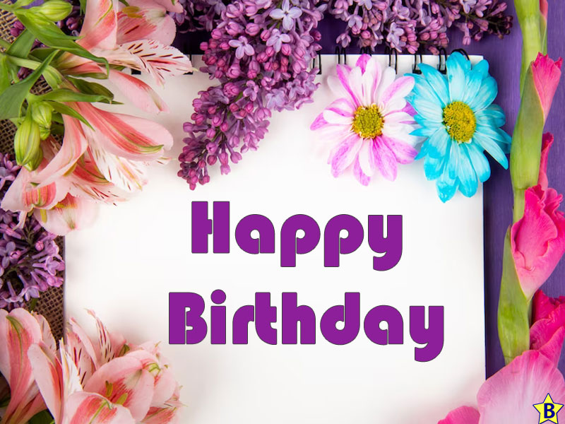 happy birthday spring flowers card images