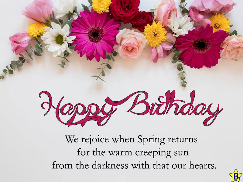 happy birthday spring flowers wishes images