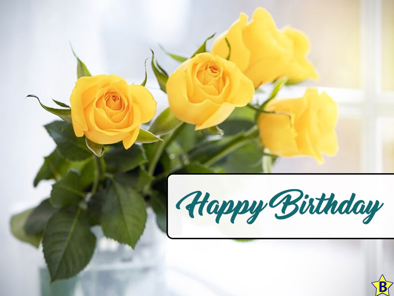 happy birthday yellow roses picture