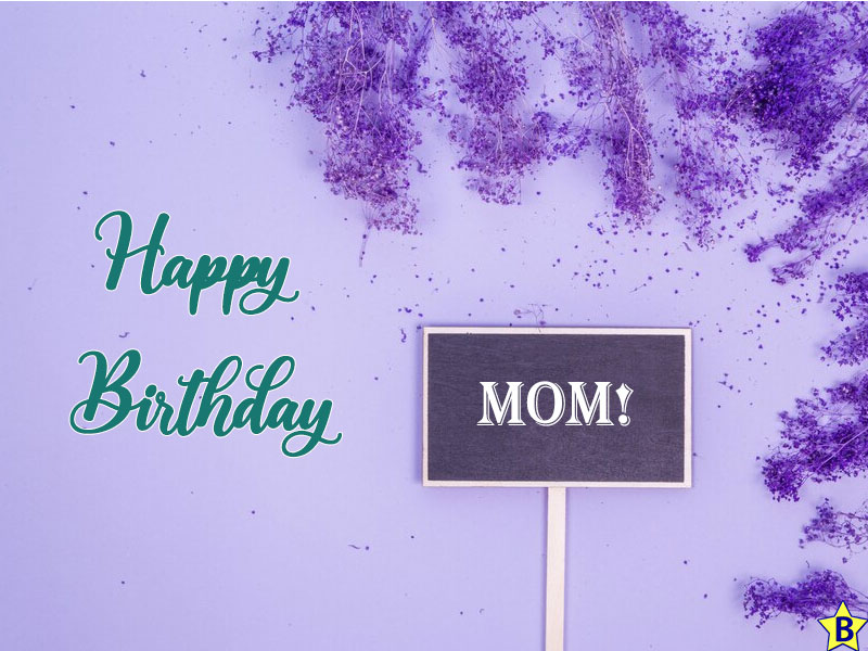 happy birthday mom purple flowers