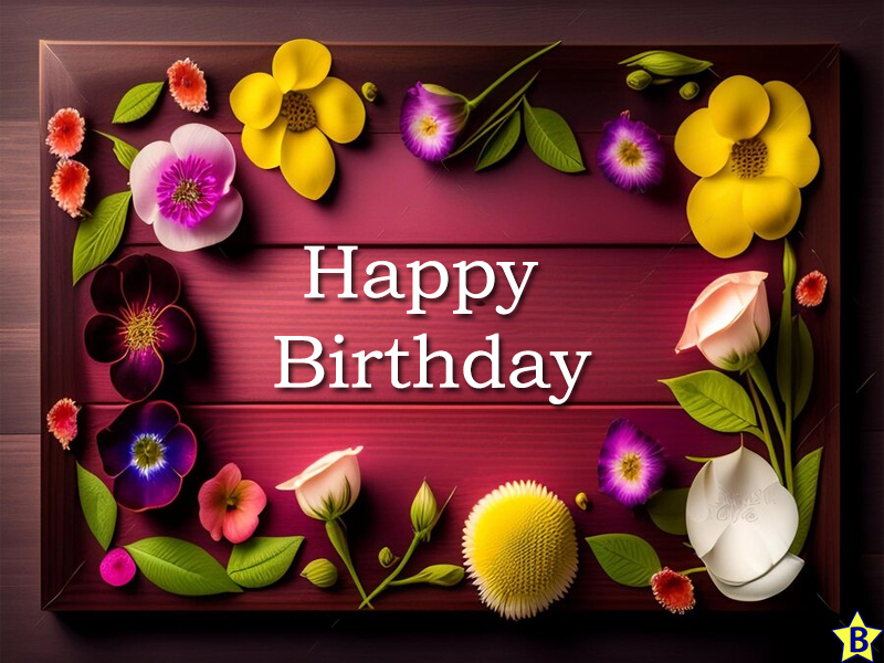 rustic happy birthday floral images