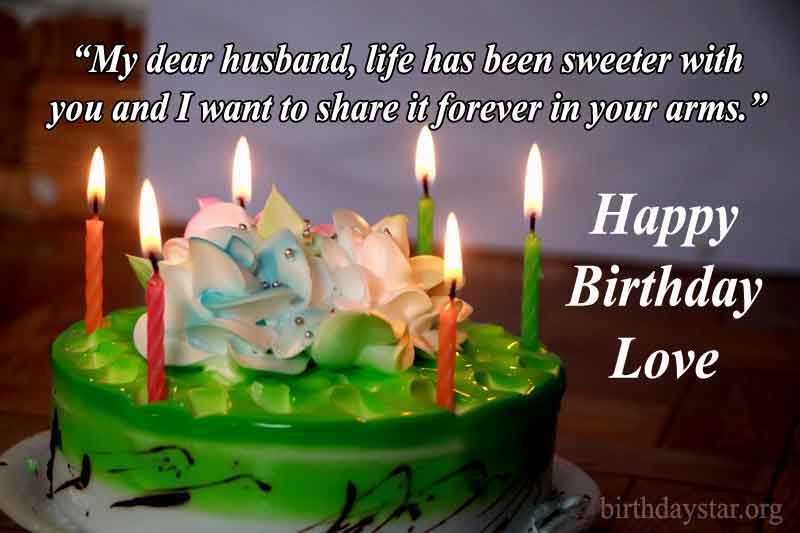 Birthday Quotes for Husband with Cake