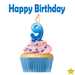 Birthday Cupcake Clipart With Nine Number Candle | Birthday Star