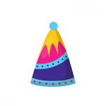 Birthday Hat Clipart blue pink yellow
