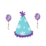 Birthday Hat Clipart with balloons