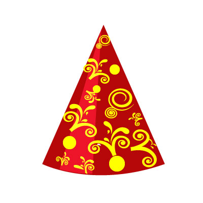 Birthday Party Hat Clipart yellow and marroon color