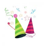 Birthday two Hat Clipart with poppers