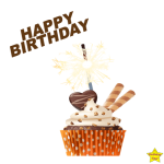 Happy Birthday Cupcake Clipart PNG