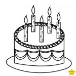 Happy birthday cake clipart black and white 5 candles