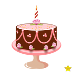 Happy birthday cake with 1 candles clipart