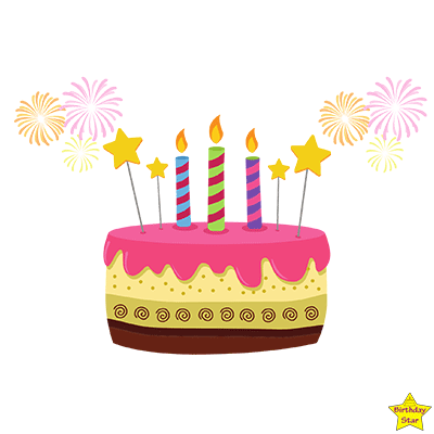 birthday cake with 3 candles clipart