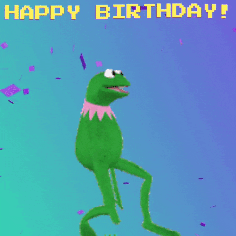 A dancing frog wishing you happy birthday funny Gif
