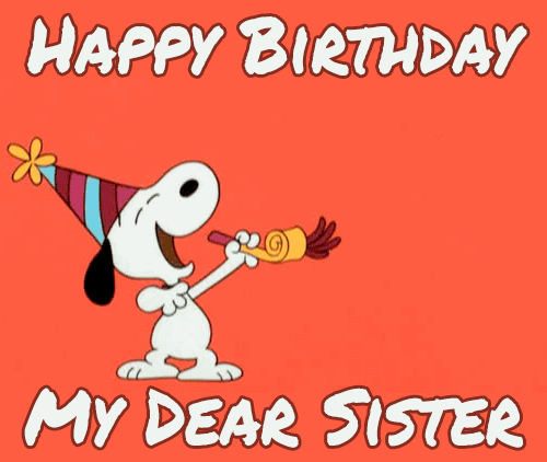 Happy birthday my dear and lovely sister gif | Birthday Star