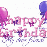 Happy birthday friend gif with balloons