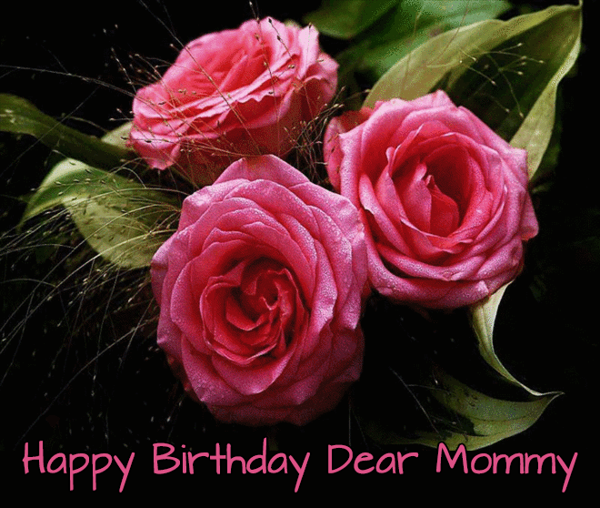 Pink Roses Happy birthday Mom Gif