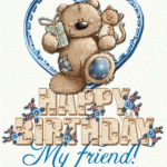 Teddy Bear Happy birthday friend gif