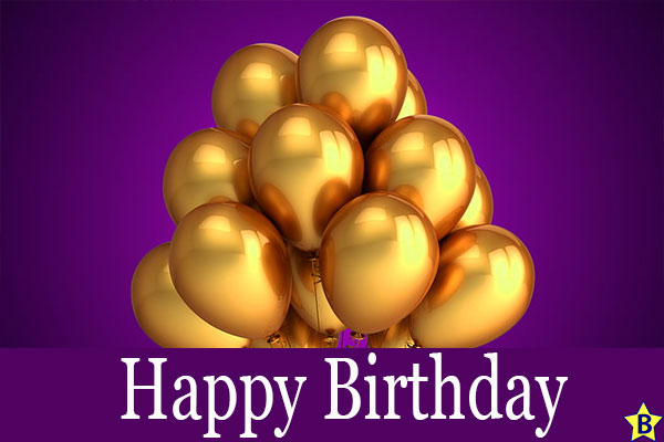 happy birthday golden balloons
