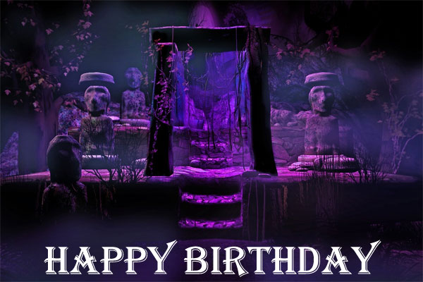 happy birthday purple backdrop