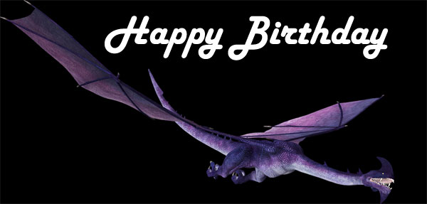 happy birthday purple dragon