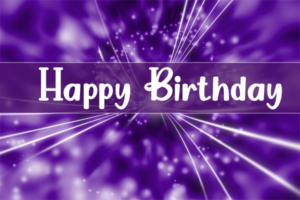 happy birthday purple glitter