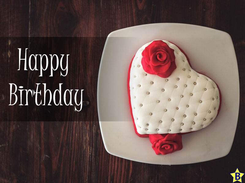 happy birthday rose cake heart images